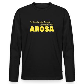 Therapie AROSA - Männer Premium Bio Langarmshirt - Schwarz - Vorne - Nico (187cm)