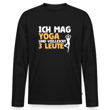 I like yoga and maybe 3 people - Men's Premium Organic Long Sleeve Shirt - black - Front - Nico (187cm)