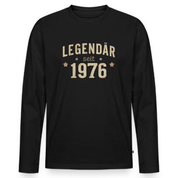Legendär Seit 1976 - Männer Premium Bio Langarmshirt - Schwarz - Vorne - Nico (187cm)