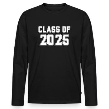 Classe de 2025 - T-shirt manches longues Premium bio Homme - noir - Devant - Nico (187cm)