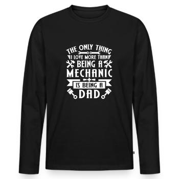 I love Being a Mechanic Dad - Men's Premium Organic Long Sleeve Shirt - black - Front - Nico (187cm)