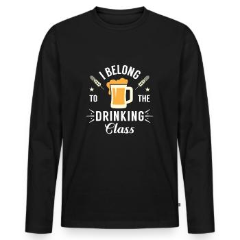 I belong to the drinking class - T-shirt manches longues Premium bio Homme - noir - Devant - Nico (187cm)