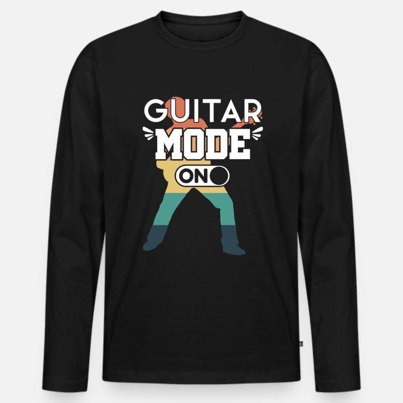 Gitarre Spruch Modus - Männer Premium Bio Langarmshirt - Schwarz