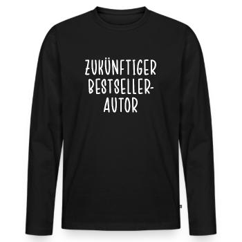 Zukünftiger Bestsellerautor - Hobby Schriftsteller - Männer Premium Bio Langarmshirt - Schwarz - Vorne - Nico (187cm)