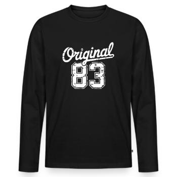 Original 83 - 42 ans Anniversaire - T-shirt manches longues Premium bio Homme - noir - Devant - Nico (187cm)