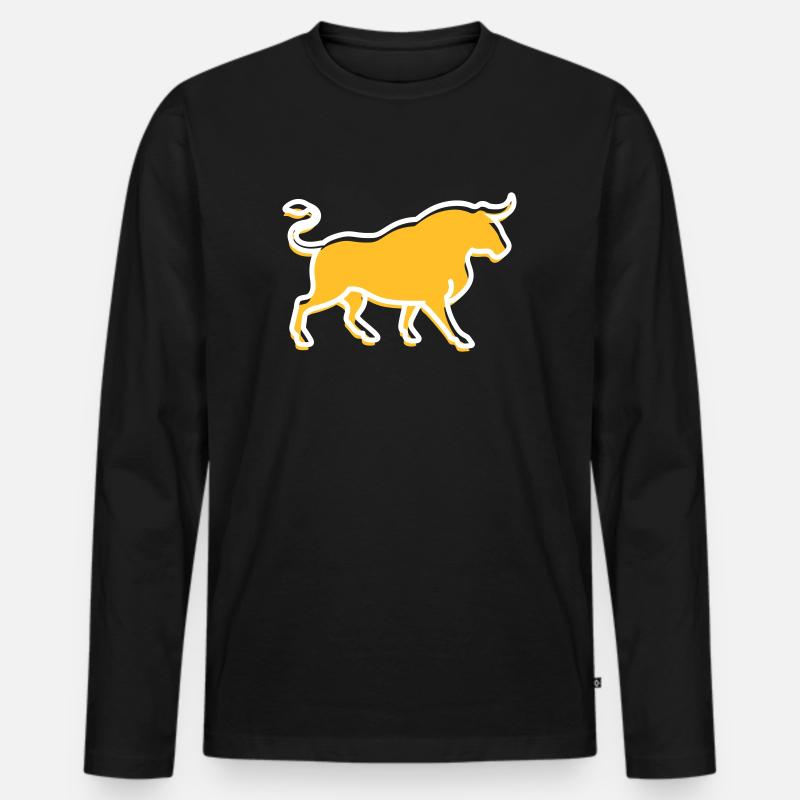 Ein wilder Stier - Männer Premium Bio Langarmshirt - Schwarz