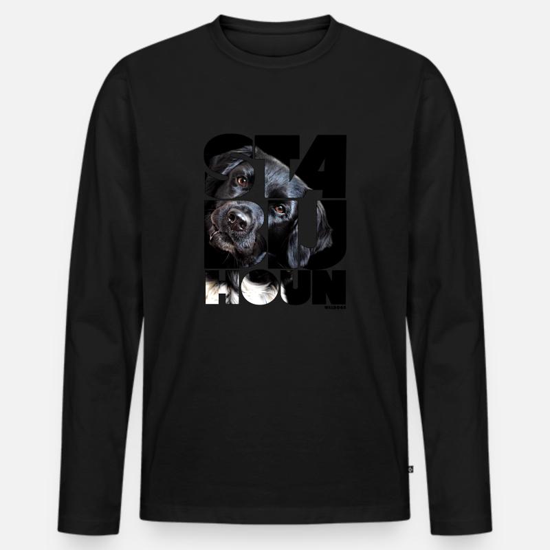 NASSU Stabijhoun 2 - Männer Premium Bio Langarmshirt - Schwarz