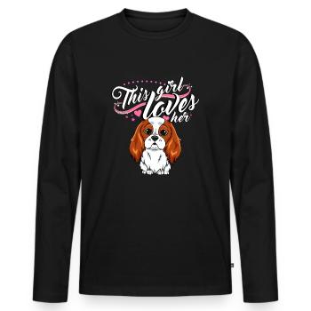 Cavalier Girl 3 - T-shirt manches longues Premium bio Homme - noir - Devant - Nico (187cm)