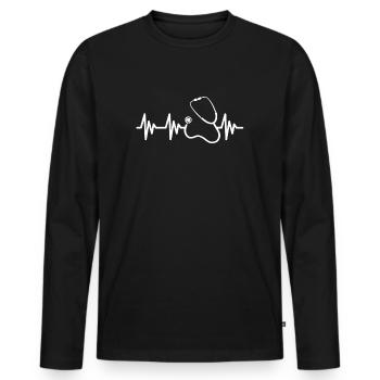 Stetoscope Doctor Medicine Medicine Doctor - Men's Premium Organic Long Sleeve Shirt - black - Front - Nico (187cm)