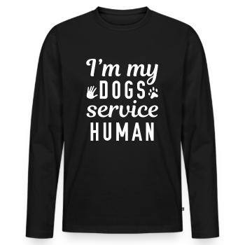 I'm My Dogs Service Human - Männer Premium Bio Langarmshirt - Schwarz - Vorne - Nico (187cm)