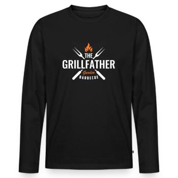 Papa Grillmeister Grillfather griller griller - T-shirt manches longues Premium bio Homme - noir - Devant - Nico (187cm)