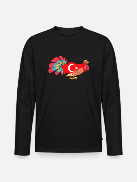 Funny Turkey Turkey - Men's Premium Organic Long Sleeve Shirt - black