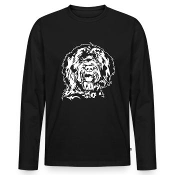 BARBET Dogs Portrait Dog Hunting Dog Wilsigns - Men's Premium Organic Long Sleeve Shirt - black - Front - Nico (187cm)