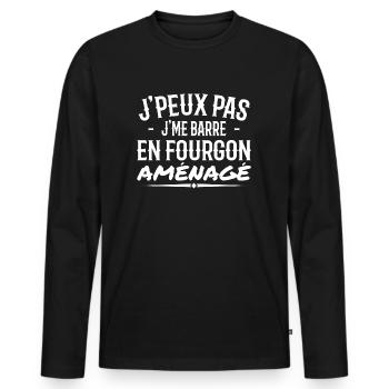 J'peux Pas J'me Barre En Fourgon Aménagé - T-shirt manches longues Premium bio Homme - noir - Devant - Nico (187cm)