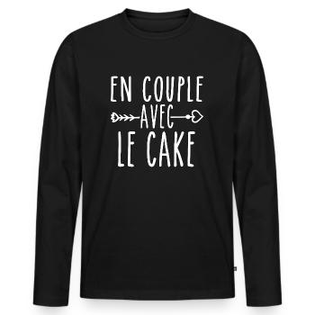 En Couple avec Cake, cadeau Fans de Cake - T-shirt manches longues Premium bio Homme - noir - Devant - Nico (187cm)