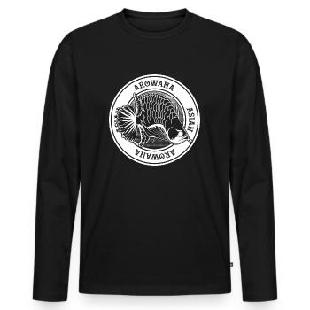 Asian Arowana Tattoo Style Monster Fish Keeper - Men's Premium Organic Long Sleeve Shirt - black - Front - Nico (187cm)