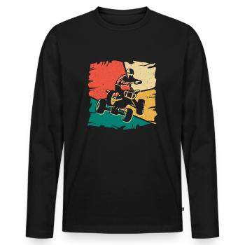 Quad Biker Retro Offroad Quad Driver ATV - Men's Premium Organic Long Sleeve Shirt - black - Front - Nico (187cm)