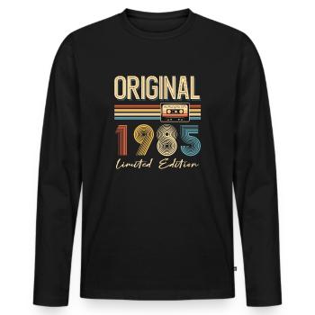 40. Geburtstag 40 Jahre Original 1985 - Männer Premium Bio Langarmshirt - Schwarz - Vorne - Nico (187cm)