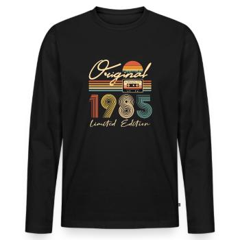 40th Birthday Original 1985 40 Years Old Gift - Men's Premium Organic Long Sleeve Shirt - black - Front - Nico (187cm)