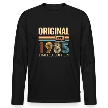 40th Birthday Original 1985 40 Years Old Gift - Men's Premium Organic Long Sleeve Shirt - black - Front - Nico (187cm)