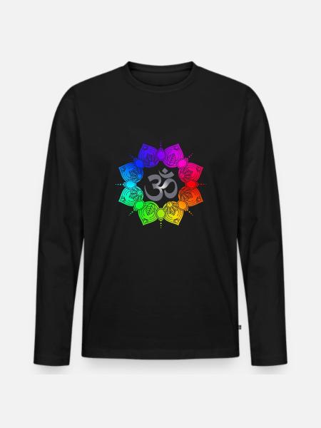 OM Mandala Yoga Meditazione Buddismo Idea regalo Idea - Maglia a manica lunga ecologica premium da uomo - nero