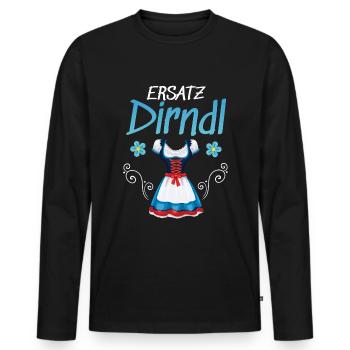 Dirndl Ersatz - Männer Premium Bio Langarmshirt - Schwarz - Vorne - Nico (187cm)