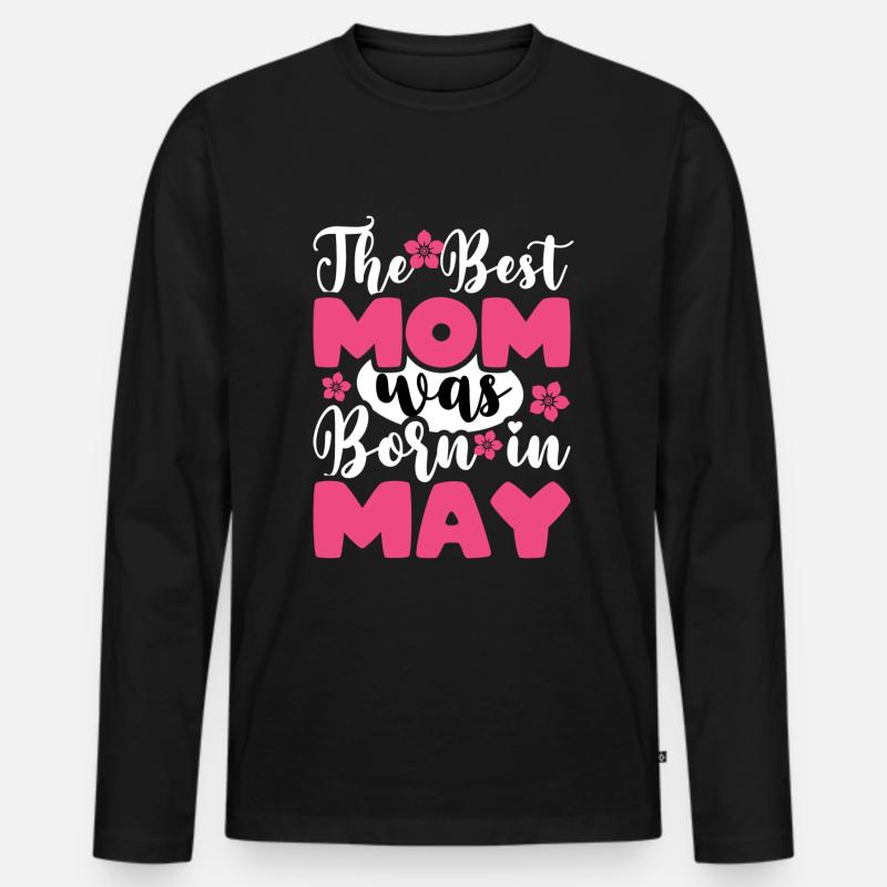 MayMom - Männer Premium Bio Langarmshirt - Schwarz