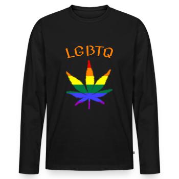 lgbtq ganja pride love - Männer Premium Bio Langarmshirt - Schwarz - Vorne - Nico (187cm)