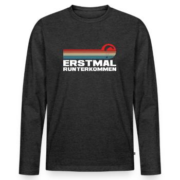 Paragleiter Erstmal runterkommen Gleitschirm - Männer Premium Bio Langarmshirt - Anthrazit meliert - Vorne - Nico (187cm)
