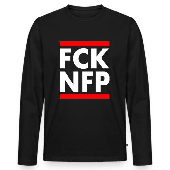 Fck nfp - T-shirt manches longues Premium bio Homme - noir - Devant - Nico (187cm)