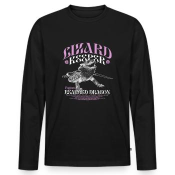 Bearded Dragon Pogona Bearded Dragons - Men's Premium Organic Long Sleeve Shirt - black - Front - Nico (187cm)