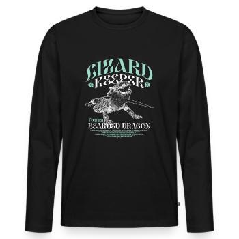 Bearded Dragon Pogona Bearded Dragons - Men's Premium Organic Long Sleeve Shirt - black - Front - Nico (187cm)
