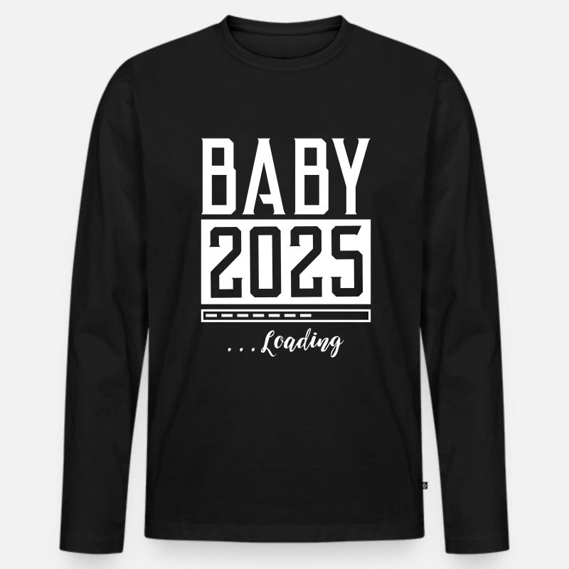 Baby 2025 Loading - Männer Premium Bio Langarmshirt - Schwarz