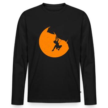 rock climbing - Men's Premium Organic Long Sleeve Shirt - black - Front - Nico (187cm)