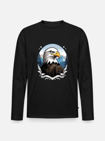 Bald eagle - Men's Premium Organic Long Sleeve Shirt - black