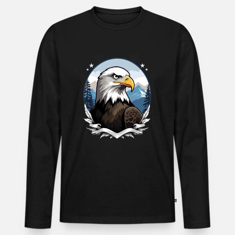 Weißkopfseeadler - Männer Premium Bio Langarmshirt - Schwarz
