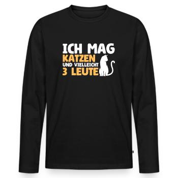 J’aime les chats et peut-être 3 personnes - T-shirt manches longues Premium bio Homme - noir - Devant - Nico (187cm)