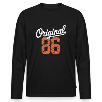 Original 86 - 39 Years Birthday - Men's Premium Organic Long Sleeve Shirt - black - Front - Nico (187cm)