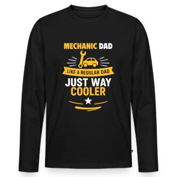 Mechanic Dad – Just Way Cooler - Men's Premium Organic Long Sleeve Shirt - black - Front - Nico (187cm)
