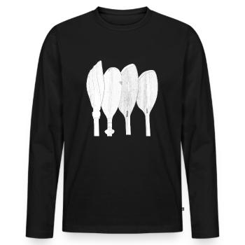 PaddelFamilie Bleistift - Männer Premium Bio Langarmshirt - Schwarz - Vorne - Nico (187cm)