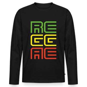 reggae - Men's Premium Organic Long Sleeve Shirt - black - Front - Nico (187cm)