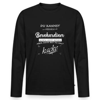 BERNHARDINER - Du bist kacke - Männer Premium Bio Langarmshirt - Schwarz - Vorne - Nico (187cm)