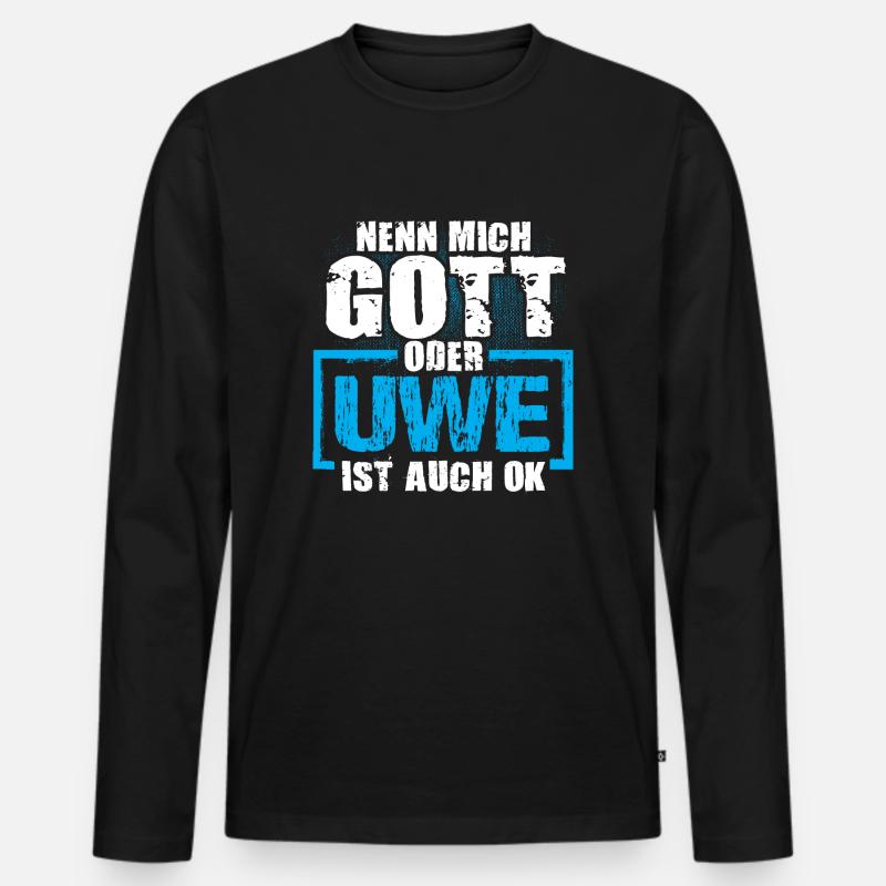 UWE - ok - Männer Premium Bio Langarmshirt - Schwarz
