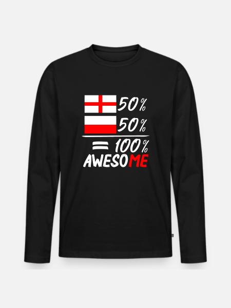 Half english Half Polish - Men's Premium Organic Long Sleeve Shirt - black