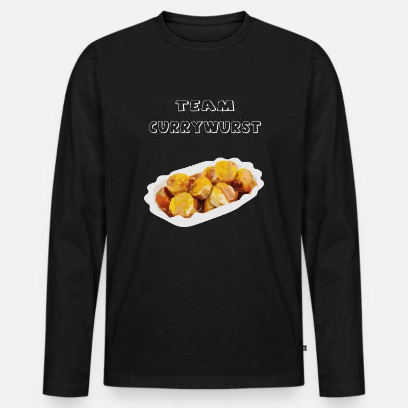 Team Currywurst - Männer Premium Bio Langarmshirt - Schwarz