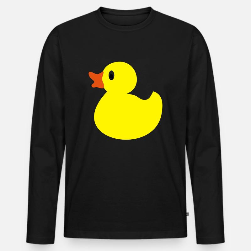 ente - Männer Premium Bio Langarmshirt - Schwarz