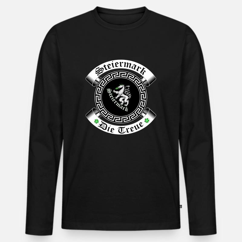 Steiermark - Männer Premium Bio Langarmshirt - Schwarz