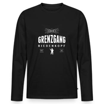 Grenzgang Biedenkopf 2019 Wettlaeufer - Männer Premium Bio Langarmshirt - Schwarz - Vorne - Nico (187cm)