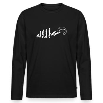 Kitesurfer Evolution Kiteboard Kiteboarding - Men's Premium Organic Long Sleeve Shirt - black - Front - Nico (187cm)