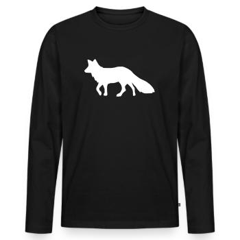 Renard Blanc Renard Blanc - T-shirt manches longues Premium bio Homme - noir - Devant - Nico (187cm)
